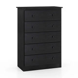 115cm Tall Wooden Storage Organizer Dresser with Metal Sliding Rails-Black