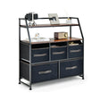 5 Drawers Storage Dresser with Fabric Bin for Living Room Bedroom-Black