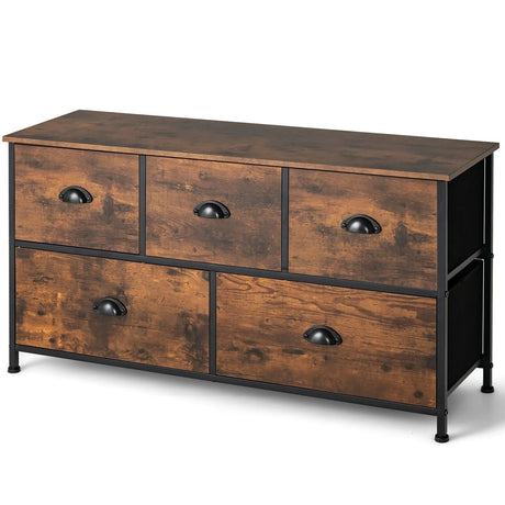 2-Tier Dresser Organizer with 5 Drawers & Steel Frame