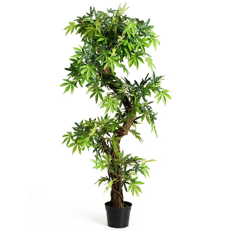 5-Feet Artificial Keel Red VineGreen Leaves Bonsai