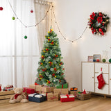 Pre-Lit Artificial Christmas Tree with 453 PVC and 230 Warm White LED Lights-1.5M