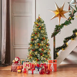 Pre-Lit Artificial Christmas Tree with 453 PVC and 230 Warm White LED Lights-1.5M