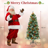 Pre-Lit Artificial Christmas Tree with 453 PVC and 230 Warm White LED Lights-1.5M