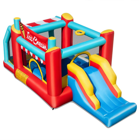 5-in-1 Ice Cream Jumping Castle Inflatable Bounce House with Slide without Blower