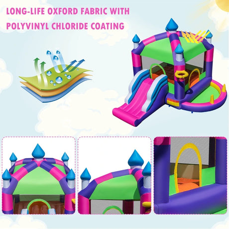 5-in-1 Inflatable Bounce Castle with Sun Roof (without Blower & Balls)