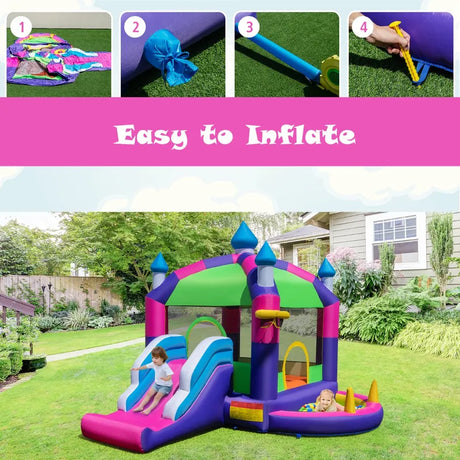 5-in-1 Inflatable Bounce Castle with Sun Roof (without Blower & Balls)