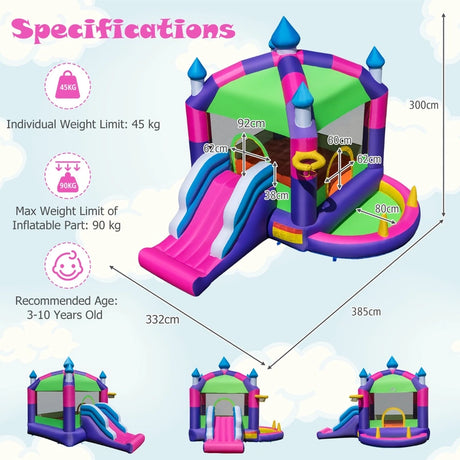 5-in-1 Inflatable Bounce Castle with Sun Roof (without Blower & Balls)
