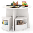 5 PCS Kids Table and Chair Set with Storage Stools for Activity-White