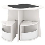 5 PCS Kids Table and Chair Set with Storage Stools for Activity-White
