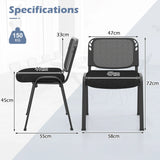 Set of 5 Stackable Conference Chairs with Mesh Back