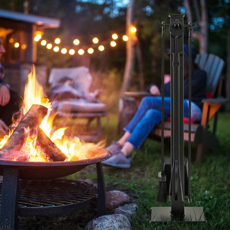5 Pieces Fireplace Iron Fire Place Tool Set