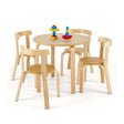 5 Pieces Kids Bentwood Curved Back Table and Chair Set-Natural
