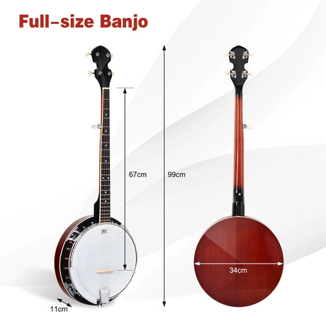 Full Size 5-string Banjo with 24 Bracket Remo Head