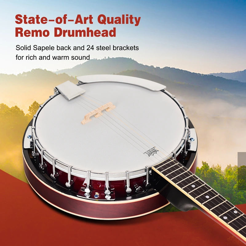 Full Size 5-string Banjo with 24 Bracket Remo Head