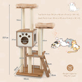 5-tier cat tree with house 59 x 59 x 157 cm