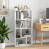 48 Inch 4-Tier Geometric Bookshelf with 8 Cubes for Living Room Bedroom-White