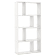 48 Inch 4-Tier Geometric Bookshelf with 8 Cubes for Living Room Bedroom-White