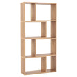 48 Inch 4-Tier Geometric Bookshelf with 8 Cubes for Living Room Bedroom-Natural