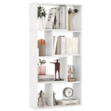 48 Inch 4-Tier Geometric Bookshelf with 8 Cubes for Living Room Bedroom-White