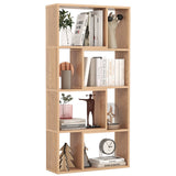 48 Inch 4-Tier Geometric Bookshelf with 8 Cubes for Living Room Bedroom-Natural