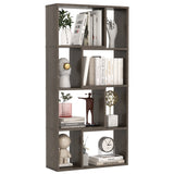 48 Inch 4-Tier Geometric Bookshelf with 8 Cubes for Living Room Bedroom-Gray