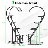 5 Tier Metal Plant Stand with Hanging Hook for Multiple Plants-Black