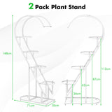 5 Tier Metal Plant Stand with Hanging Hook for Multiple Plants-White