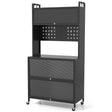 5 Tier Kitchen Bakers Rack Multifunctional Microwave Stand-Black