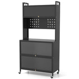 5 Tier Kitchen Bakers Rack Multifunctional Microwave Stand-Black