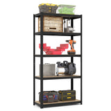 5-Tier Heavy Duty Metal Shelving Unit with 2000 LBS Total Load Capacity-Black