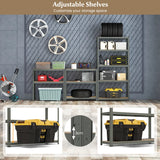 5-Tier Heavy Duty Metal Shelving Unit with 2000 LBS Total Load Capacity-Gray
