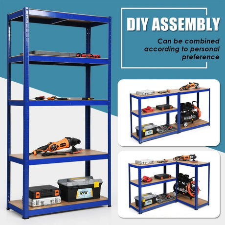 1.8m Warehouse Shelving for Books and Kitchenware-Blue