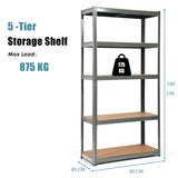1.8m Warehouse Shelving for Books and Kitchenware-Gray
