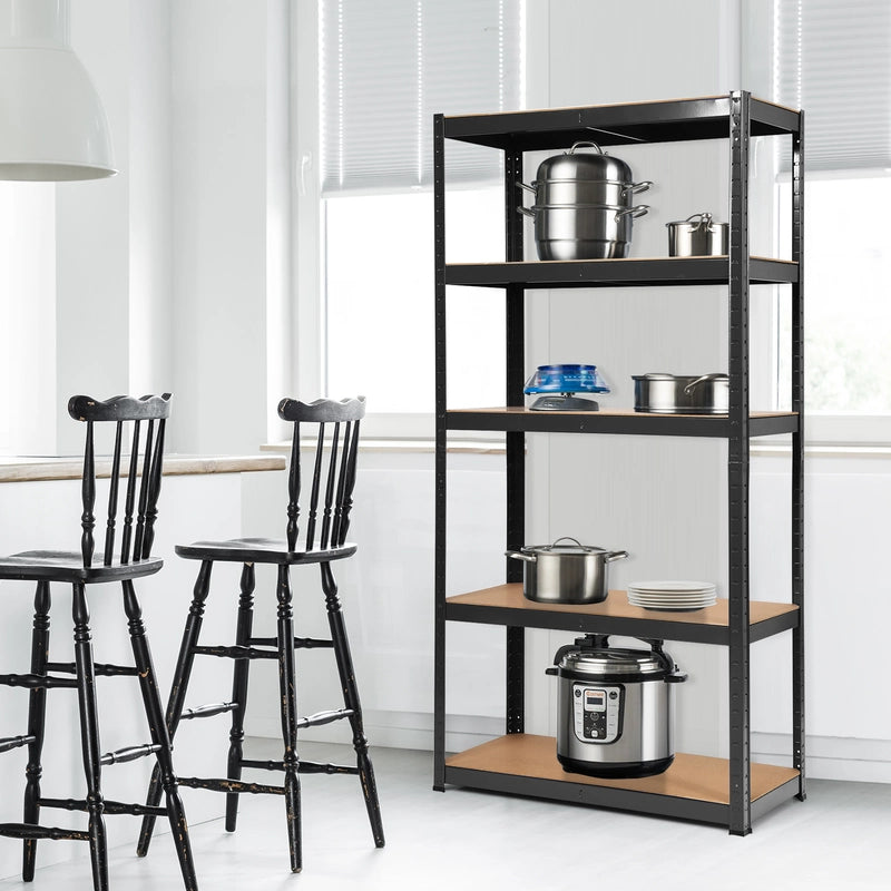 1.8m Warehouse Shelving for Books and Kitchenware-Black