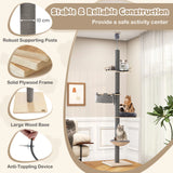Floor to Ceiling Cat Tree with 93"-107" Adjustable Height-Gray
