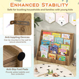 5 Tier Kids Bookshelf with Anti-Toppling Devices for Kids Room-Navy