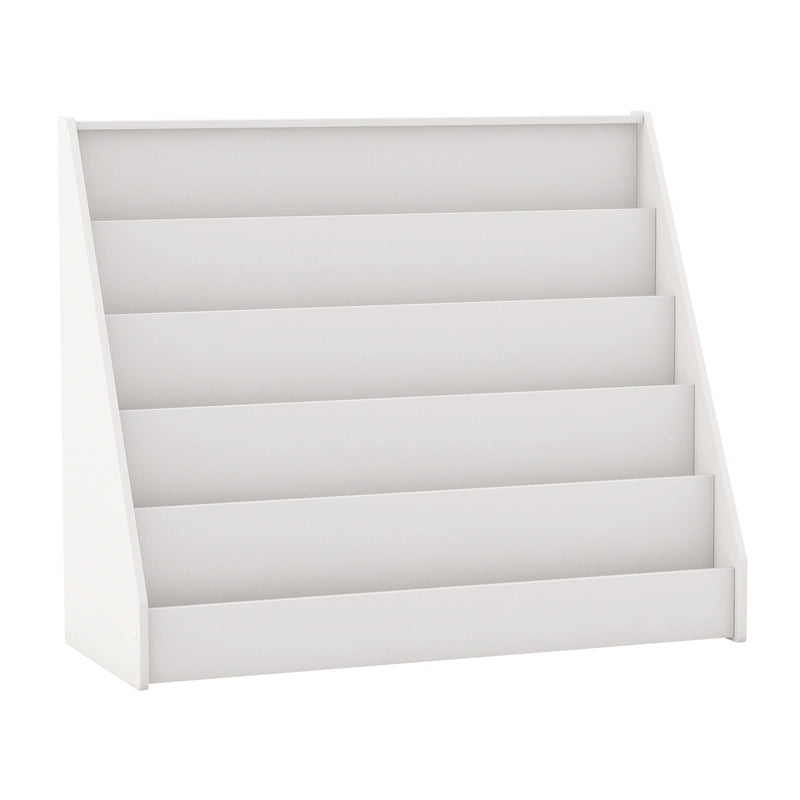 5 Tier Kids Bookshelf with Anti-Toppling Devices for Kids Room-White