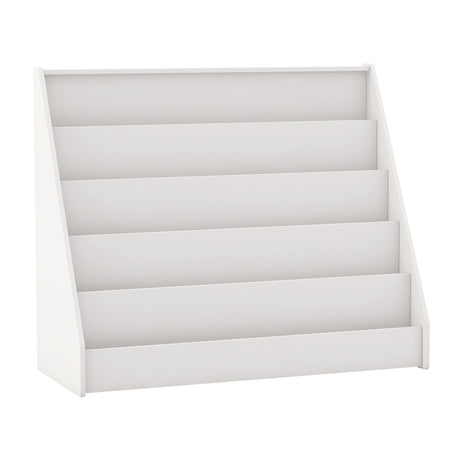 5 Tier Kids Bookshelf with Anti-Toppling Devices for Kids Room-White