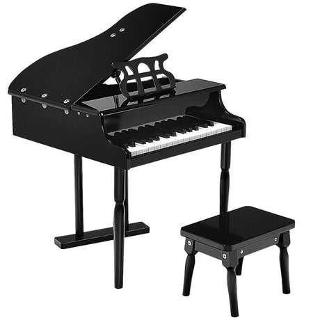 Musical Instrument 30-KeyMini Grand Piano with Bench-Black