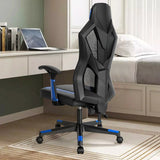 Gaming Chair with Adjustable Mesh Back-Blue