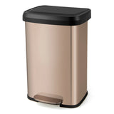 13.2 Gallon Step Trash Can with Soft Close Lid and Deodorizer Compartment-Golden