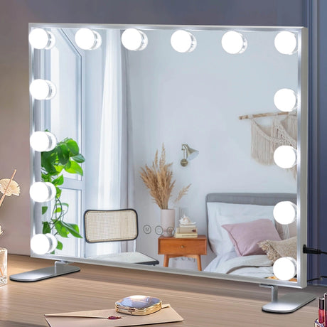 50 x 43 cm Tabletop Wall Mirror with LED Lights