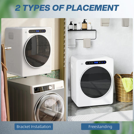 HOMCOM 4kg Compact 40-60  Tumble Dryer - White