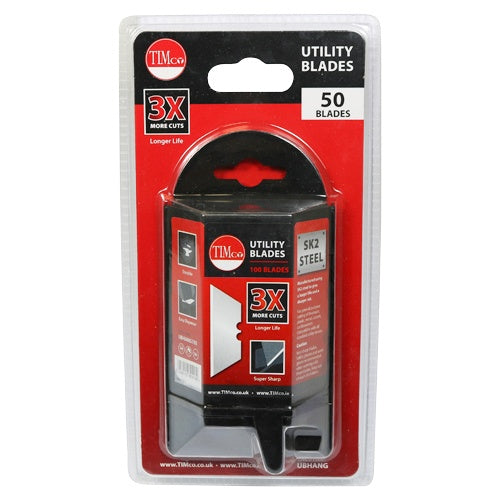 50 x TIMCO Utility Knife Blade - 60 x 19 x 0.6