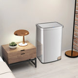 13 Gallons Automatic Garbage Can with Rectangular Infrared Motion Sensor-Sliver