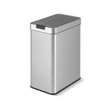 13.2 Gal Slim Kitchen Trash Can with Wing Lids and Stainless Steel Frame
