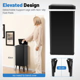 50L Stainless Steel Trash Can Automatic Motion Sensor Garbage Bin-Black