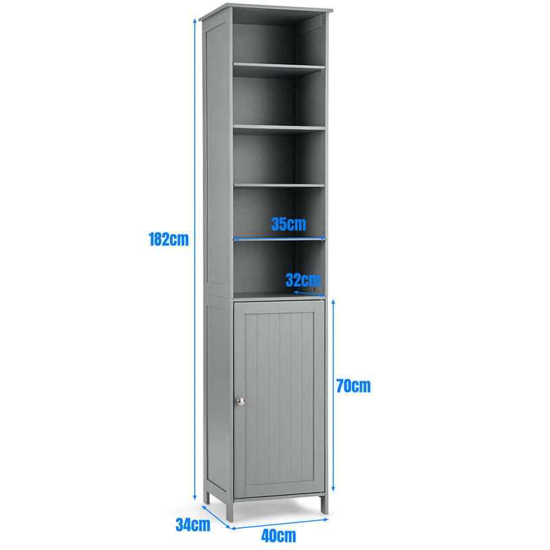 Bathroom Storage Cabinet with 5 Open Shelves for Home