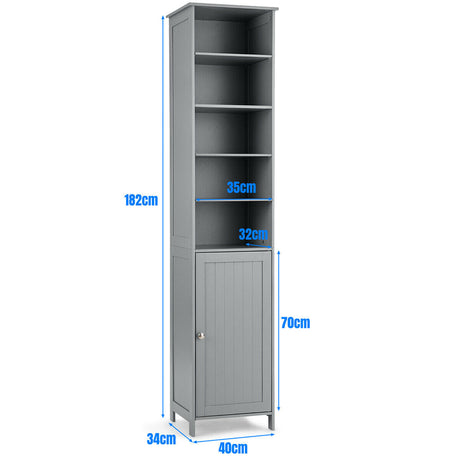 Bathroom Storage Cabinet with 5 Open Shelves for Home