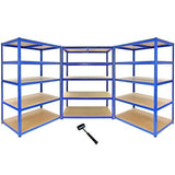 Monster Racking T-Rax Strong Storage Shelves, Blue, 120cm W, 60cm D, Set of 3